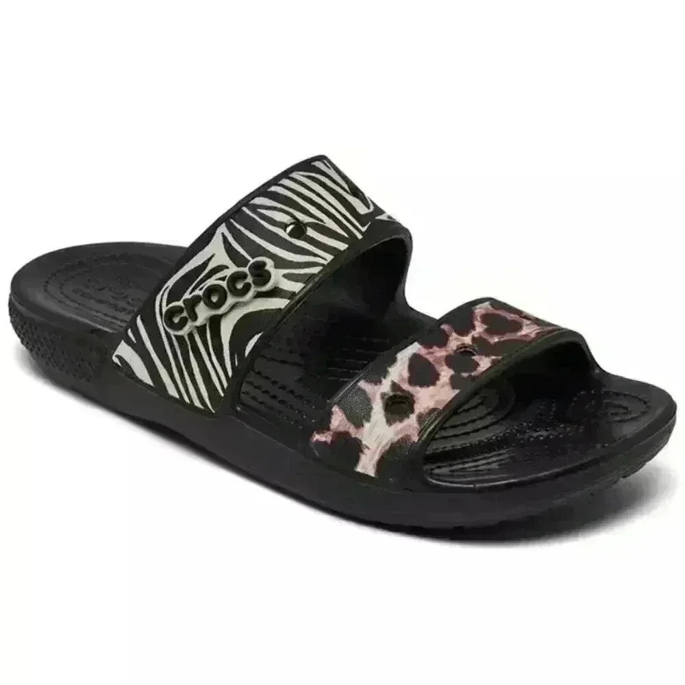 Crocs Classic Animal Remix Two-Strap Slide Sandals Men's Size 14 Shoes NEW